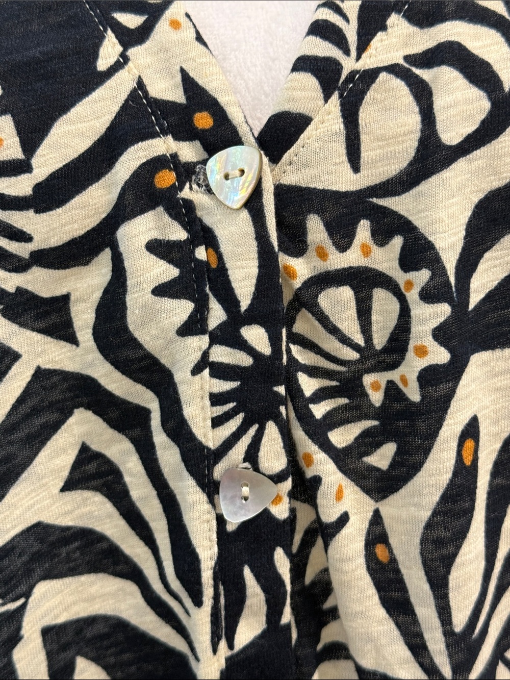 Nicole Miller New York Artsy Abstract Print Linen Button Front Sleeveless Top S - Picture 3 of 16